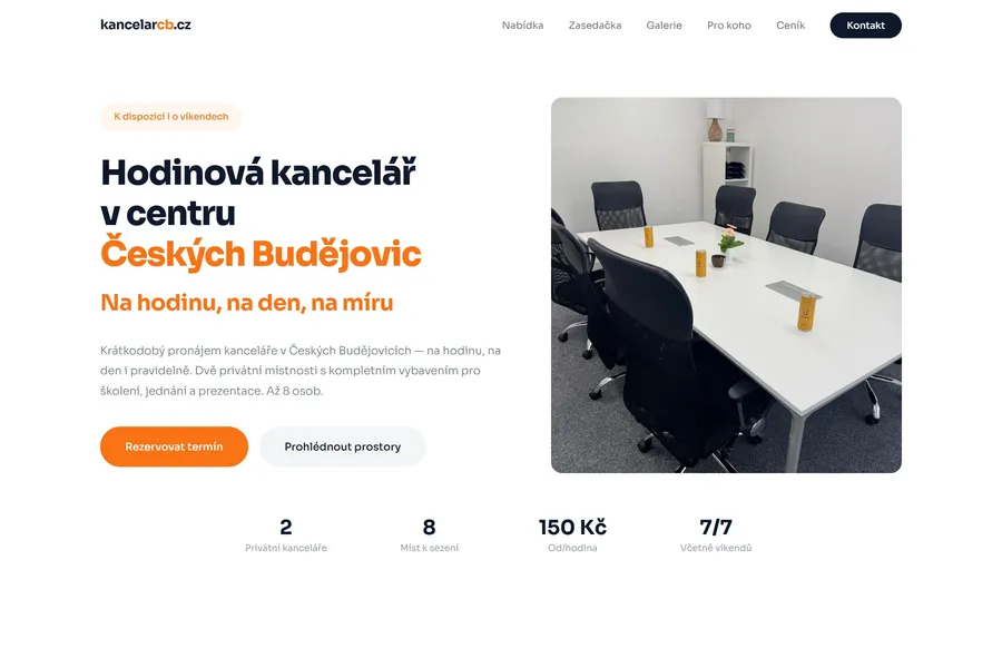 Náhled webu kancelarcb.cz — onepage na míru